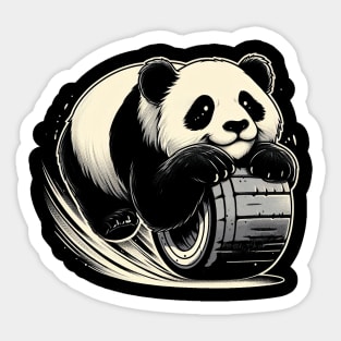 A Cute Panda Rolling Sticker